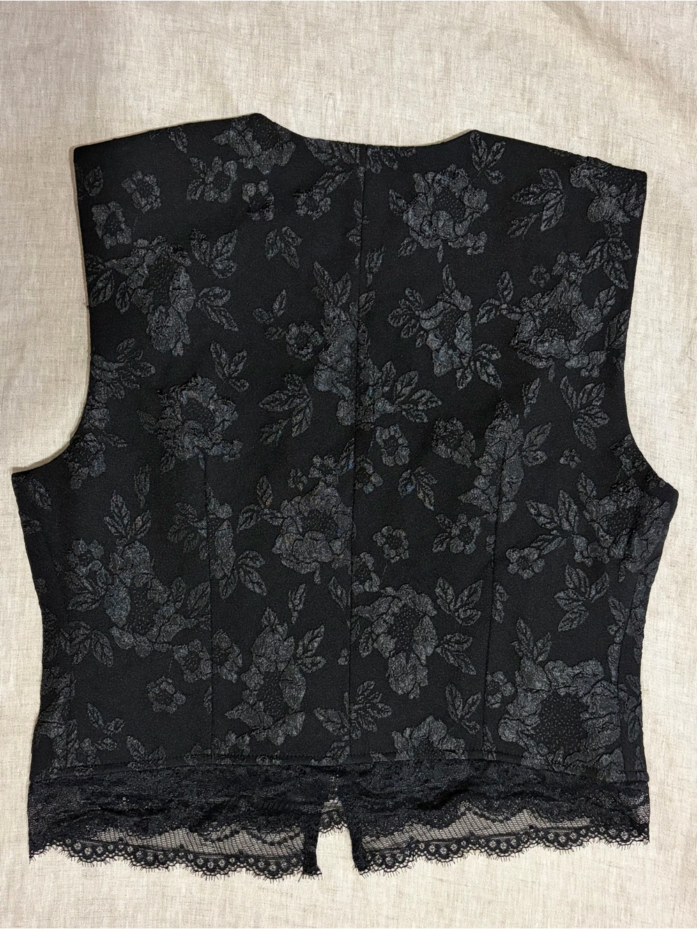 bebe Black Floral Jacquard Lace-Trim Top & Mini Skirt Set - Picture 4 of 6